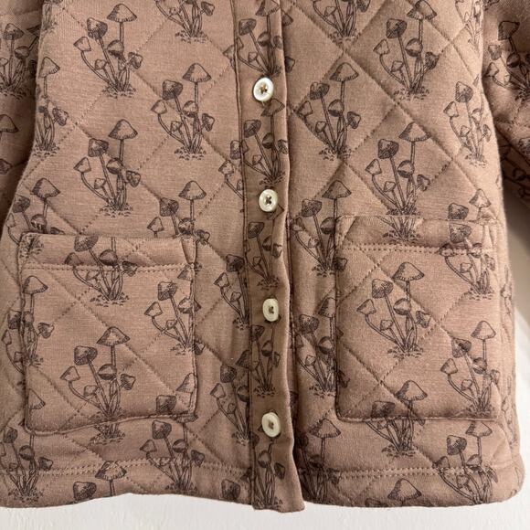 Kate Quinn Quilted Hoodie Jacket Neutral Forest Daisy Size 3T - Picture 3 of 5
